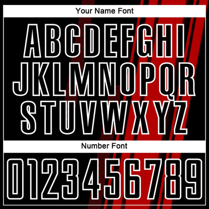 Custom Red Black-White Lines Sublimation Soccer Uniform Jersey