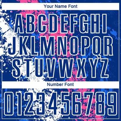 Custom Royal Pink-White Dripping Splatter Art Sublimation Soccer Uniform Jersey