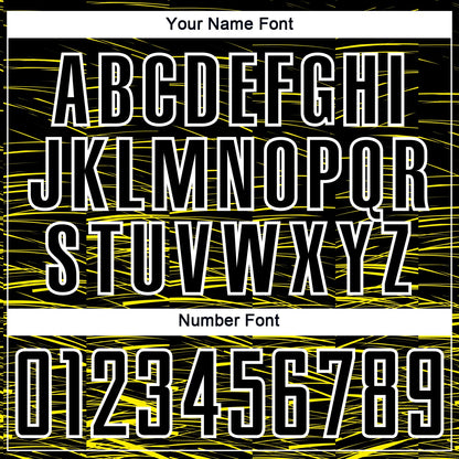 Custom Black Light Yellow-White Line Sublimation Soccer Uniform Jersey