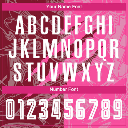 Custom Graffiti Pattern Crimson-Pink Scratch Sublimation Soccer Uniform Jersey