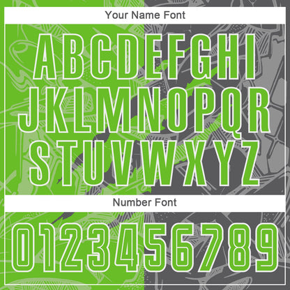 Custom Graffiti Pattern Aurora Green-Steel Gray Scratch Sublimation Soccer Uniform Jersey