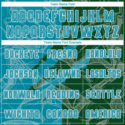 Custom Graffiti Pattern Teal-Green Scratch Sublimation Soccer Uniform Jersey