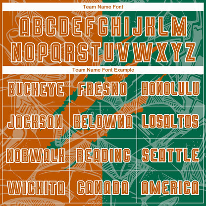 Custom Graffiti Pattern Texas Orange-Kelly Green Scratch Sublimation Soccer Uniform Jersey