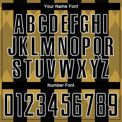 Custom Black Old Gold-White Line Sublimation Soccer Uniform Jersey