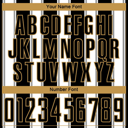 Custom Black White-Old Gold Line Sublimation Soccer Uniform Jersey