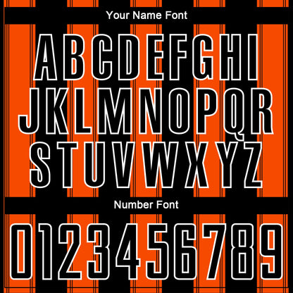 Custom Black Orange-White Line Sublimation Soccer Uniform Jersey