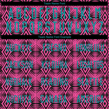 Custom Pink Teal-Black Geometric Shapes Sublimation Soccer Uniform Jersey
