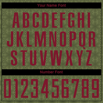 Custom Olive Crimson Geometric Shapes Sublimation Salute To Service Soccer Uniform Jersey