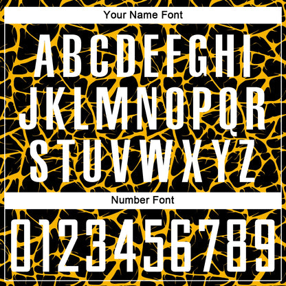 Custom Black White-Gold Abstract Network Splash Sublimation Soccer Uniform Jersey