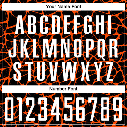 Custom Black White-Orange Abstract Network Splash Sublimation Soccer Uniform Jersey