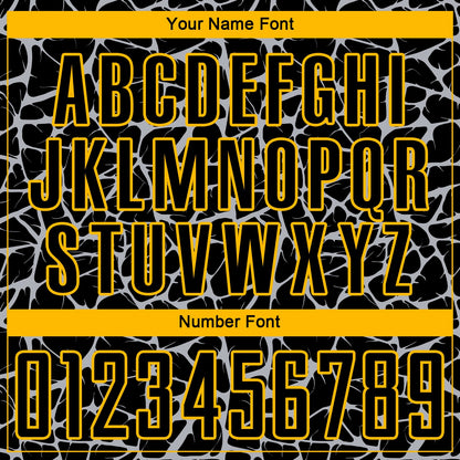 Custom Black Gray-Gold Abstract Network Splash Sublimation Soccer Uniform Jersey