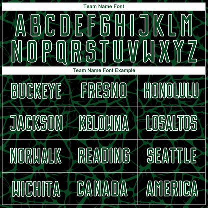 Custom Black Green-White Abstract Network Splash Sublimation Soccer Uniform Jersey