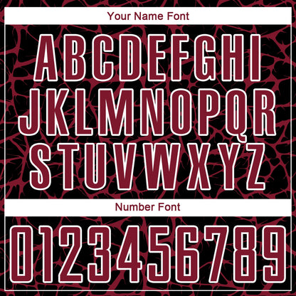 Custom Black Crimson-White Abstract Network Splash Sublimation Soccer Uniform Jersey