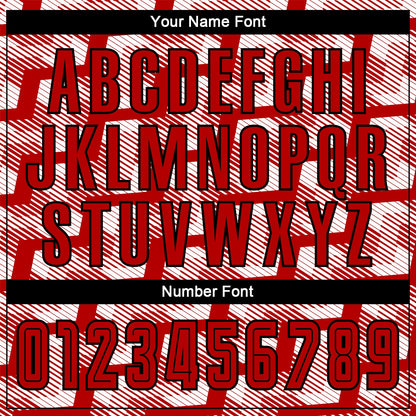 Custom Red Black-White Line Sublimation Soccer Uniform Jersey