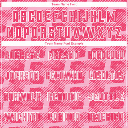 Custom Neon Pink Light Pink-White Line Sublimation Soccer Uniform Jersey