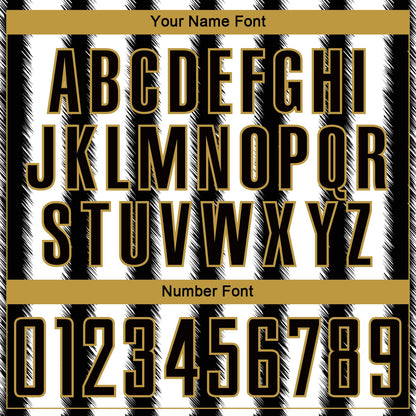 Custom Black White-Old Gold Line Sublimation Soccer Uniform Jersey