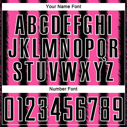 Custom Black Pink-White Line Sublimation Soccer Uniform Jersey