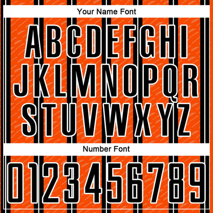 Custom Black Orange-White Line Sublimation Soccer Uniform Jersey