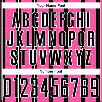 Custom Black Pink-White Line Sublimation Soccer Uniform Jersey