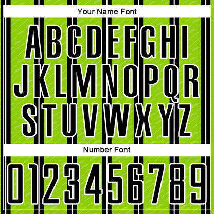 Custom Black Neon Green-White Line Sublimation Soccer Uniform Jersey