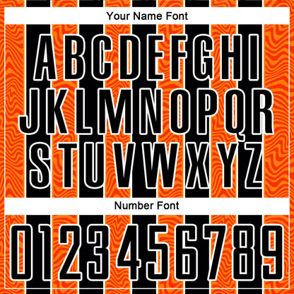 Custom Black Orange-White Line Sublimation Soccer Uniform Jersey