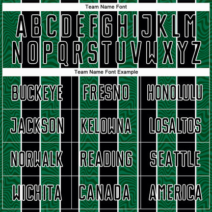 Custom Black Kelly Green-White Line Sublimation Soccer Uniform Jersey