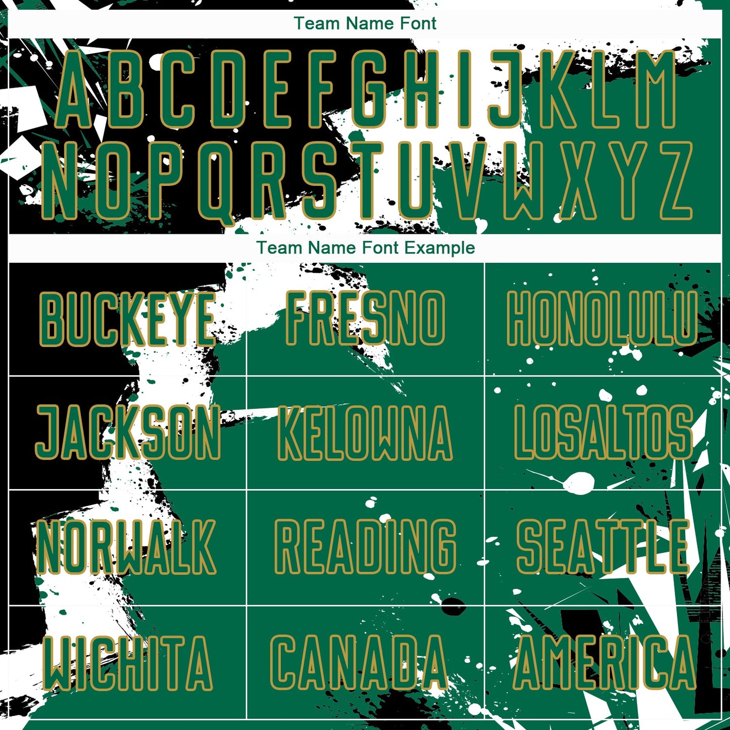 Custom Black Kelly Green-Old Gold Splash Sublimation Soccer Uniform Jersey