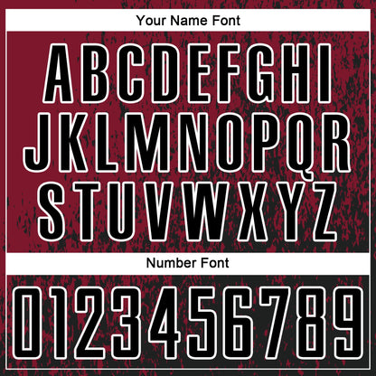 Custom Crimson Black-White Abstract Fragment Art Sublimation Soccer Uniform Jersey