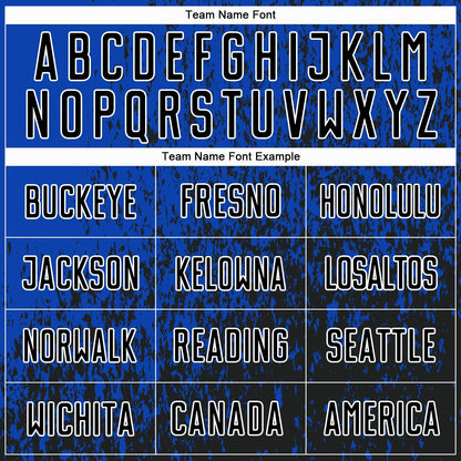 Custom Thunder Blue Black-White Abstract Fragment Art Sublimation Soccer Uniform Jersey