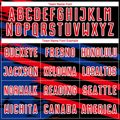 Custom Fire Red Royal-Black Line Sublimation Soccer Uniform Jersey