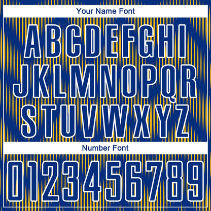 Custom Royal Gold-White Line Sublimation Soccer Uniform Jersey