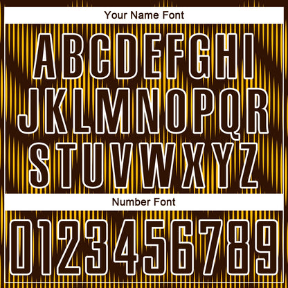 Custom Brown Gold-White Line Sublimation Soccer Uniform Jersey