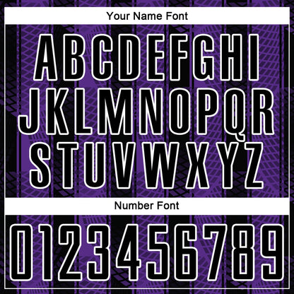 Custom Black Purple-White Abstract Network Sublimation Soccer Uniform Jersey