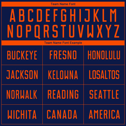 Custom Navy Orange Sublimation Soccer Uniform Jersey