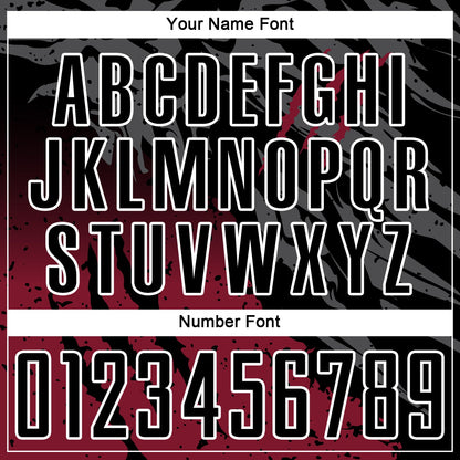 Custom Black Crimson-White Gradient Scratch Splash Sublimation Soccer Uniform Jersey
