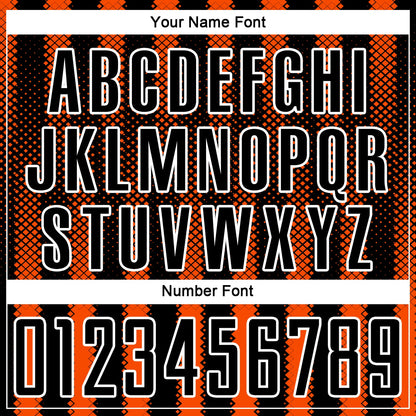 Custom Black Orange-White Geometric Shape Sublimation Soccer Uniform Jersey