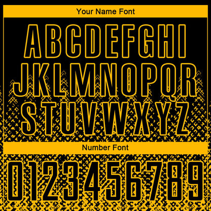 Custom Black Gold Geometric Shape Sublimation Soccer Uniform Jersey