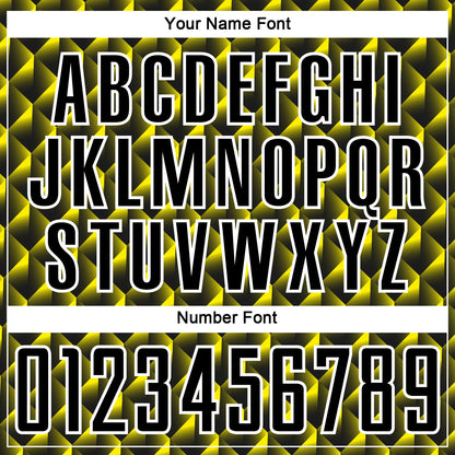 Custom Black Light Yellow-White Geometric Shape Sublimation Soccer Uniform Jersey