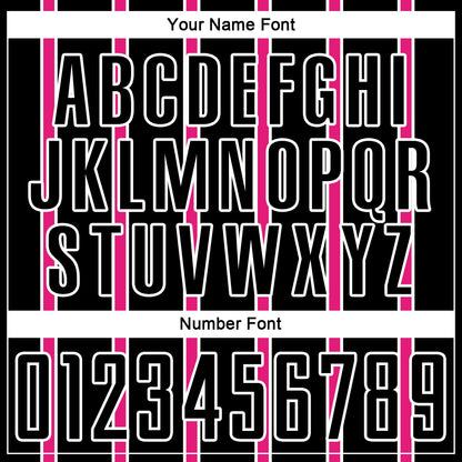 Custom Black Hot Pink-White Stripe Line Sublimation Soccer Uniform Jersey