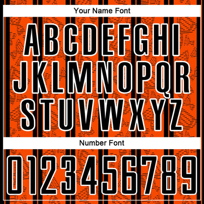 Custom Orange Black-White Stripe Line Sublimation Soccer Uniform Jersey