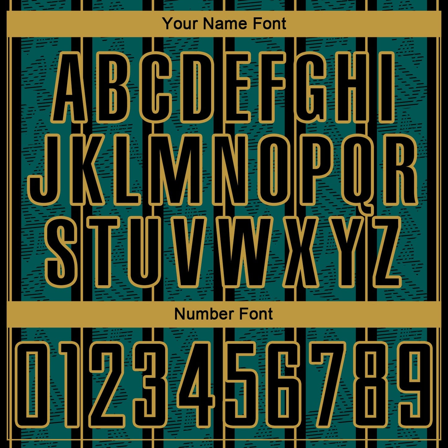 Custom Midnight Green Black-Old Gold Stripe Line Sublimation Soccer Uniform Jersey