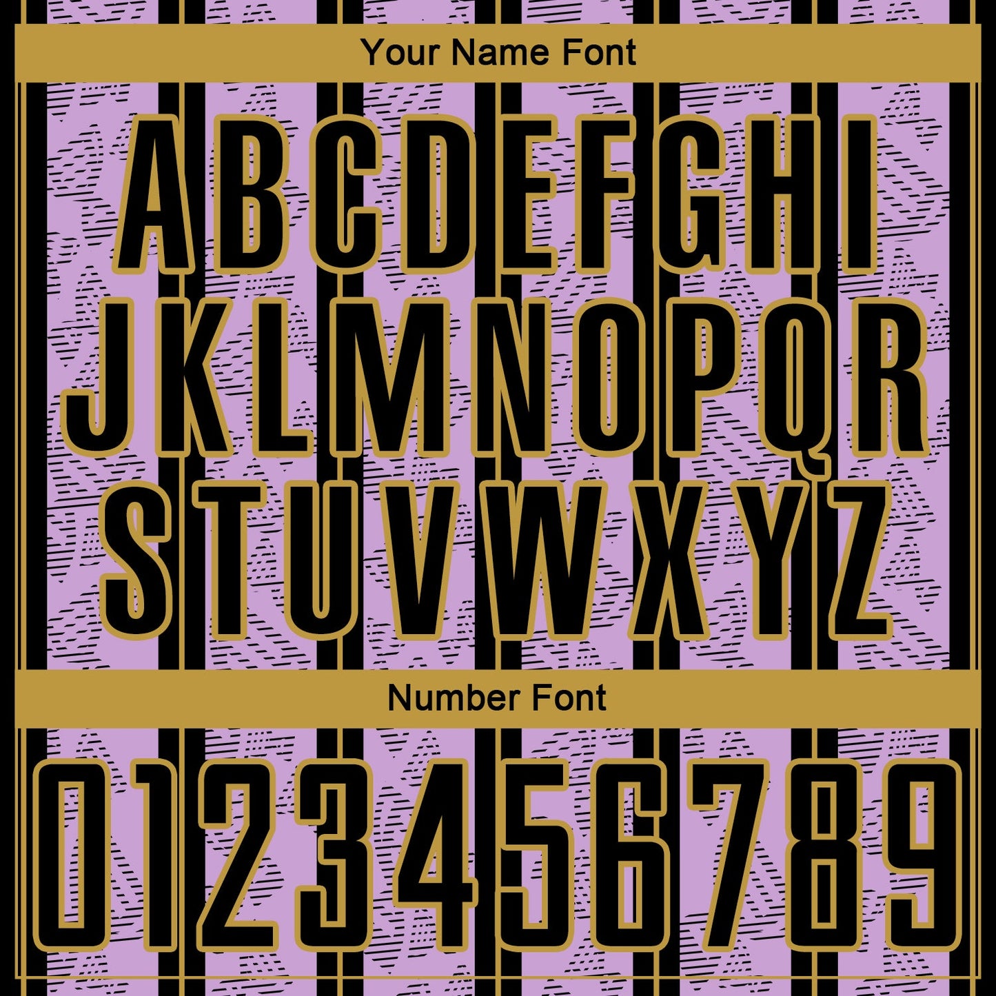 Custom Light Purple Black-Old Gold Stripe Line Sublimation Soccer Uniform Jersey