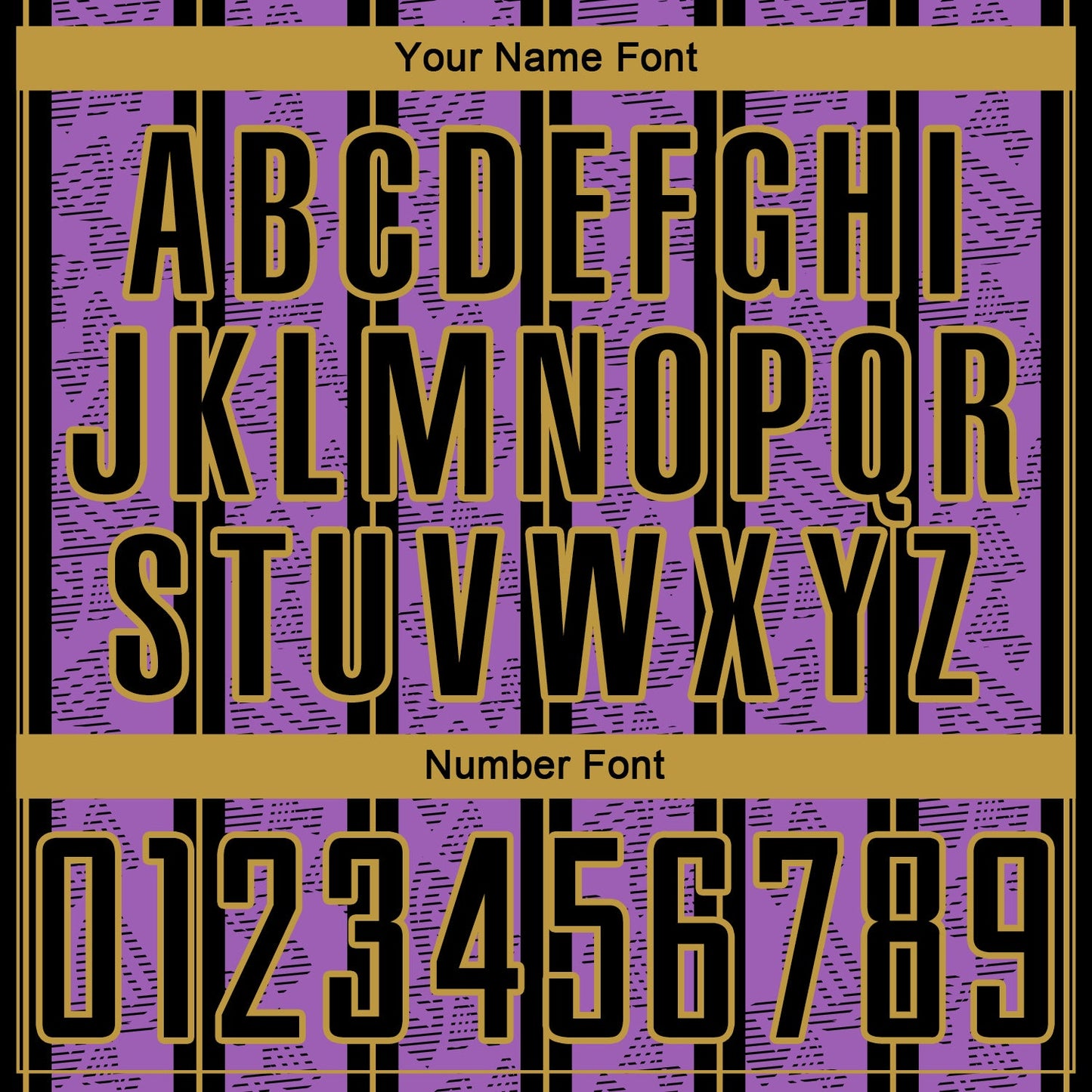 Custom Medium Purple Black-Old Gold Stripe Line Sublimation Soccer Uniform Jersey