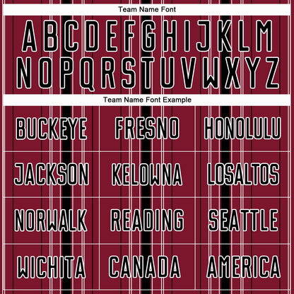 Custom Maroon Black-White Stripe Sublimation Soccer Uniform Jersey