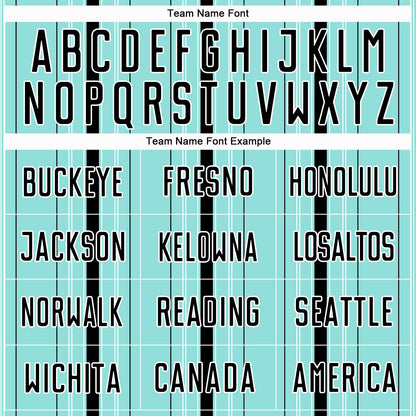 Custom Ice Blue Black-White Stripe Sublimation Soccer Uniform Jersey