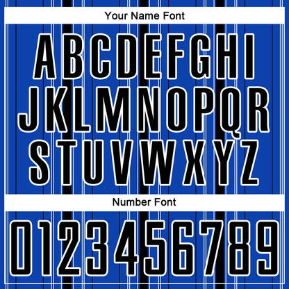 Custom Thunder Blue Black-White Stripe Sublimation Soccer Uniform Jersey