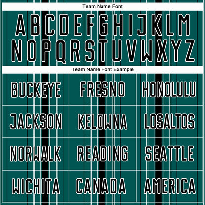 Custom Midnight Green Black-White Stripe Sublimation Soccer Uniform Jersey