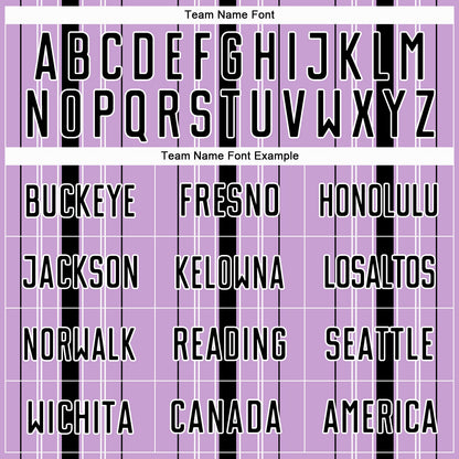 Custom Light Purple Black-White Stripe Sublimation Soccer Uniform Jersey