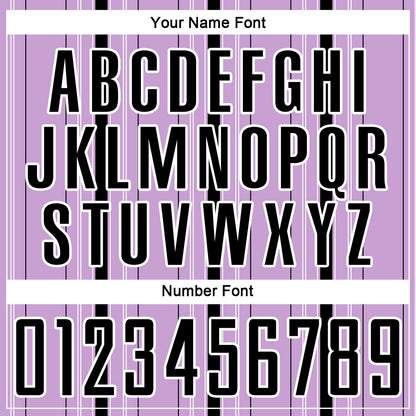 Custom Light Purple Black-White Stripe Sublimation Soccer Uniform Jersey