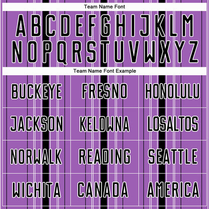 Custom Medium Purple Black-White Stripe Sublimation Soccer Uniform Jersey